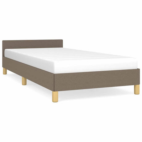 Vidaxl bedframe met hoofdeinde zonder matras 90x200 cm stof taupe