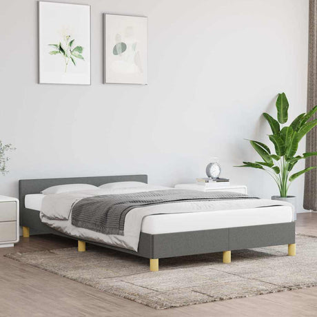 Vidaxl bedframe zonder matras 120x200 cm stof donkergrijs