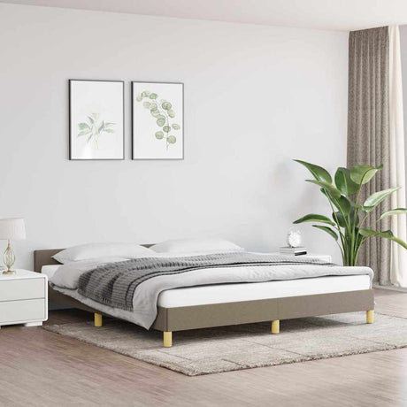 Vidaxl bedframe zonder matras stof taupe 180x200 cm