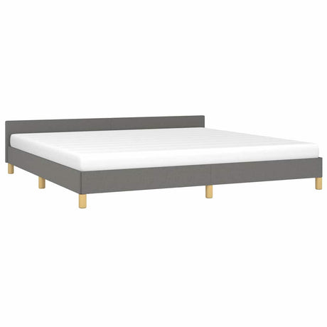 Vidaxl bedframe zonder matras stof donkergrijs 200x200 cm