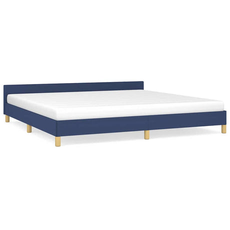 Vidaxl bedframe met hoofdeinde zonder matras 200x200 cm stof blauw