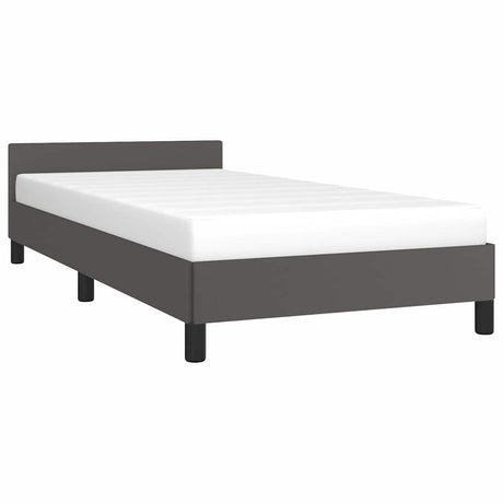Vidaxl bedframe met hoofdeinde zonder matras 80x200 cm grijs