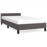 Vidaxl bedframe met hoofdeinde zonder matras 90x200 cm grijs