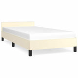 Vidaxl bedframe met hoofdeinde zonder matras 100x200 cm crèmekleurig