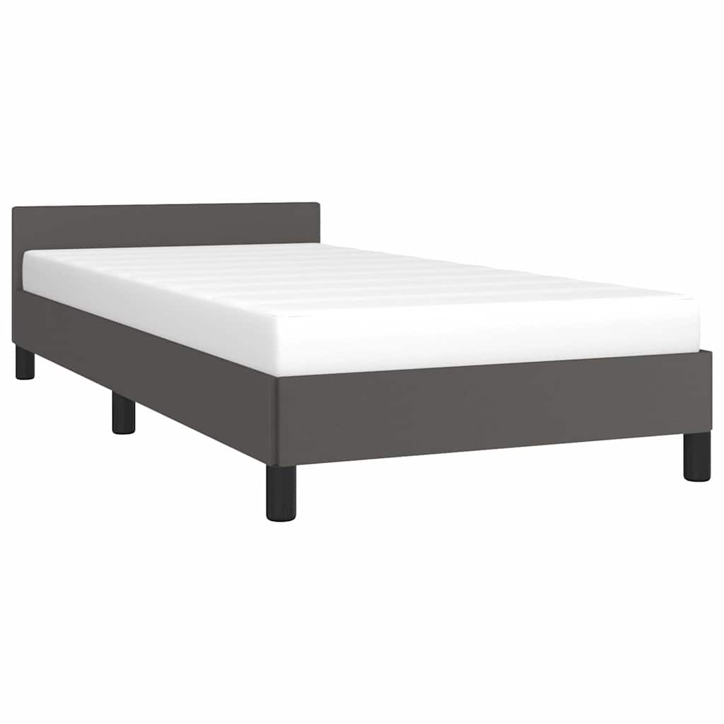 Vidaxl bedframe met hoofdeinde zonder matras 100x200 cm grijs
