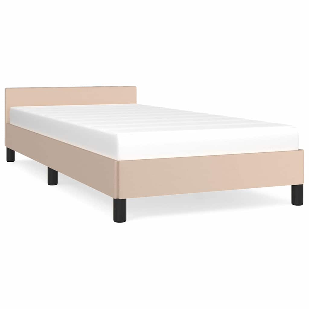 Vidaxl bedframe met hoofdeinde zonder matras cappuccino 100x200 cm