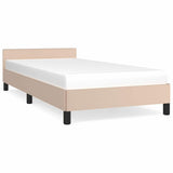 Vidaxl bedframe met hoofdeinde zonder matras cappuccino 100x200 cm