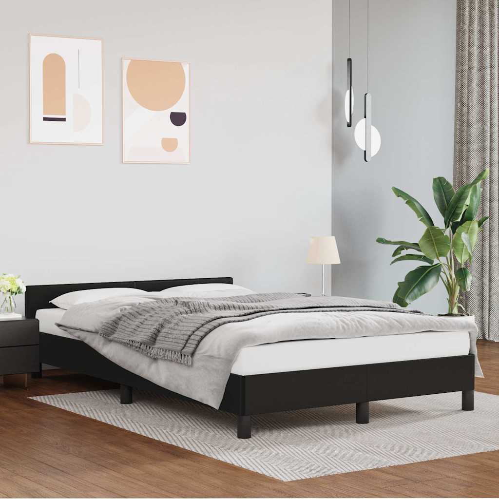 Vidaxl bedframe met hoofdeinde zonder matras 120x200 cm zwart