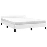 Vidaxl bedframe met hoofdeinde zonder matras 140x190 cm wit