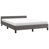 Vidaxl bedframe met hoofdeinde zonder matras 140x200 cm grijs