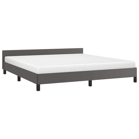 Vidaxl bedframe met hoofdeinde zonder matras 160x200 cm grijs