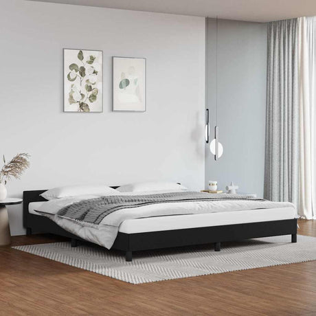 Vidaxl bedframe met hoofdeinde zonder matras 200x200 cm zwart