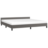 Vidaxl bedframe met hoofdeinde zonder matras 200x200 cm grijs