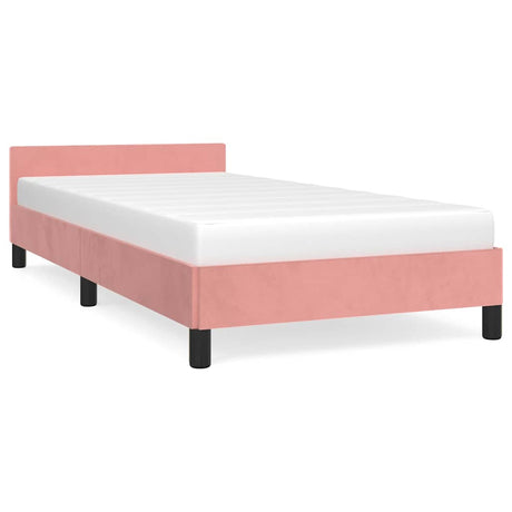 Vidaxl bedframe met hoofdeinde zonder matras 80x200 cm fluweel roze