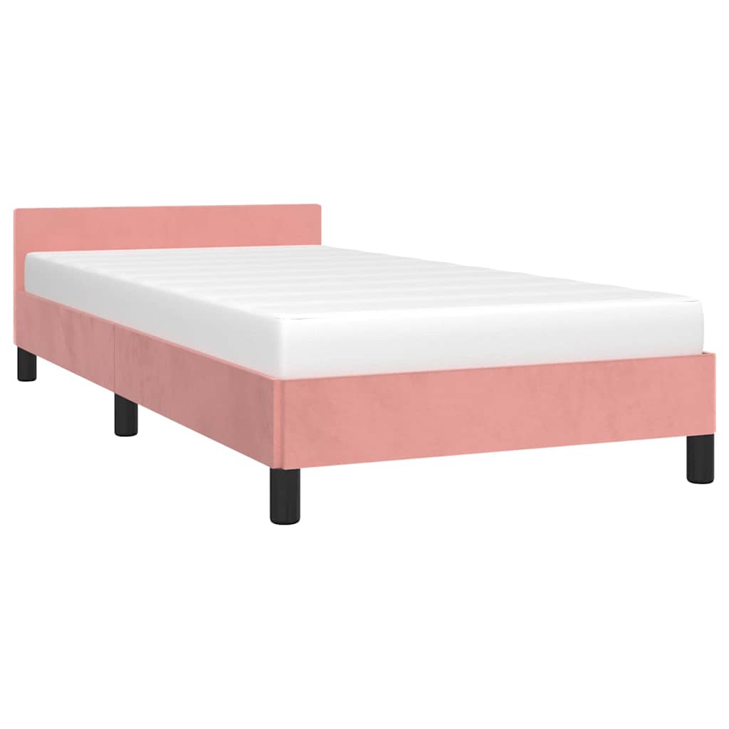 Vidaxl bedframe met hoofdeinde zonder matras 80x200 cm fluweel roze