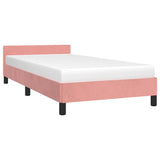 Vidaxl bedframe met hoofdeinde zonder matras 80x200 cm fluweel roze