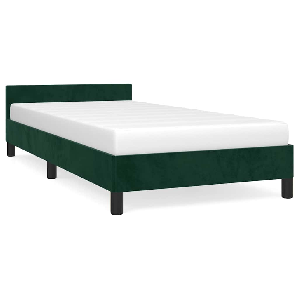 Vidaxl bedframe zonder matras 90x190 cm fluweel donkergroen