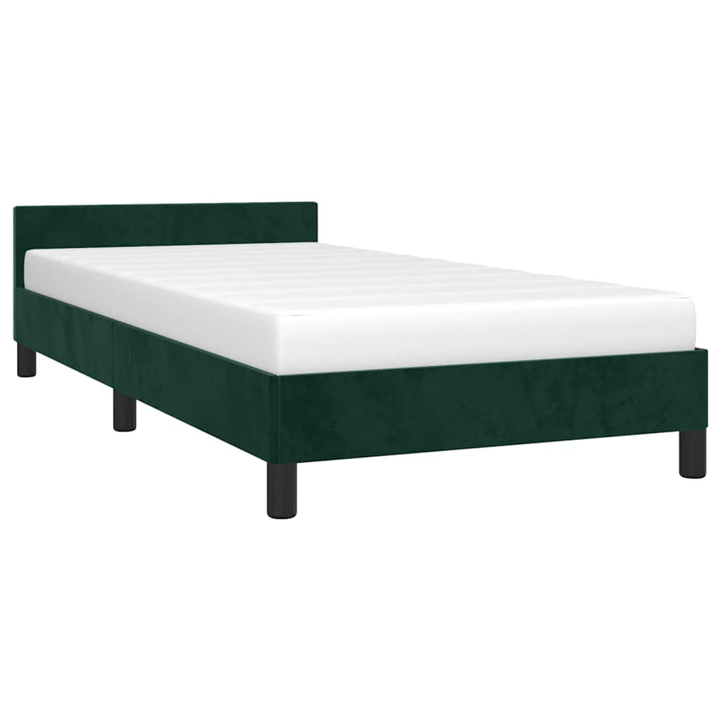 Vidaxl bedframe zonder matras 90x190 cm fluweel donkergroen