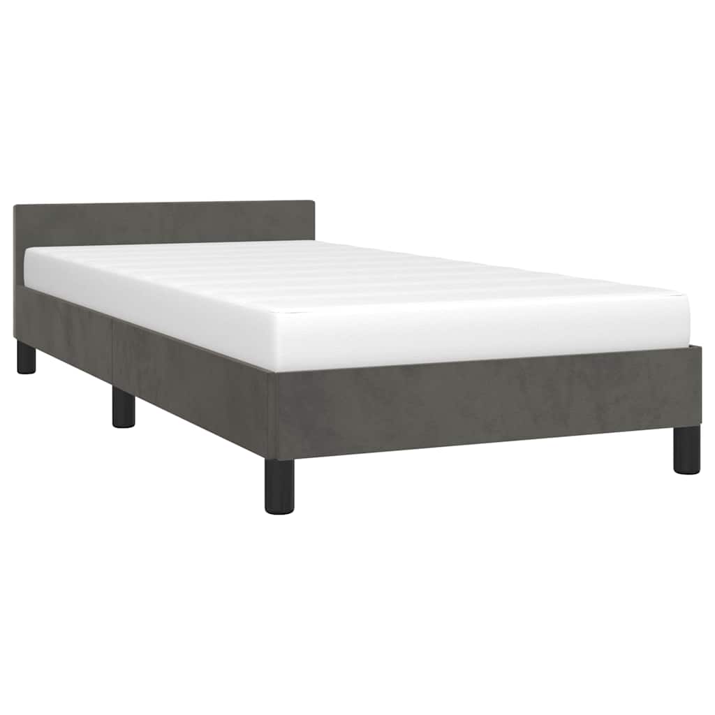 Vidaxl bedframe zonder matras 90x200 cm fluweel donkergrijs