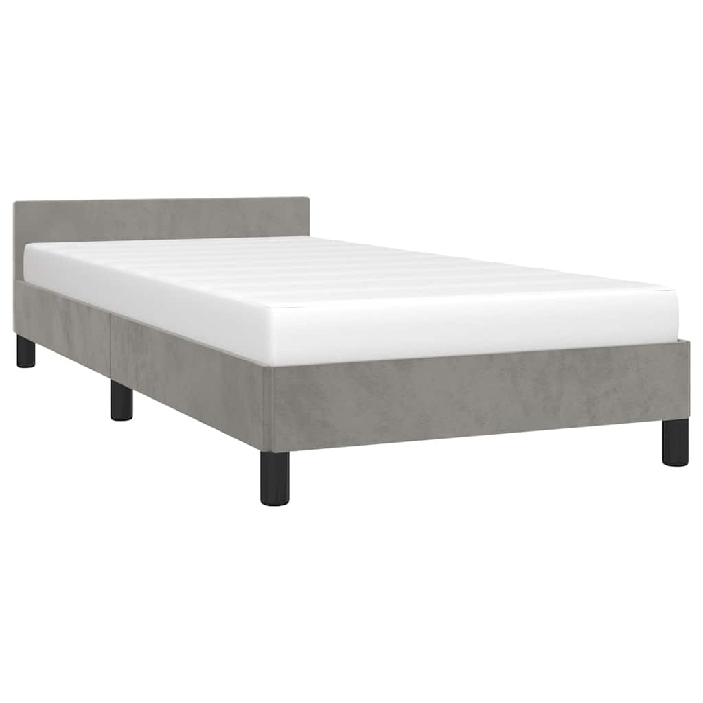 Vidaxl bedframe zonder matras 100x200 cm fluweel lichtgrijs