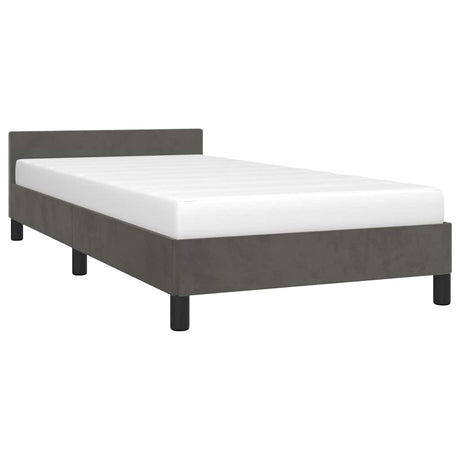 Vidaxl bedframe zonder matras 100x200 cm fluweel donkergrijs