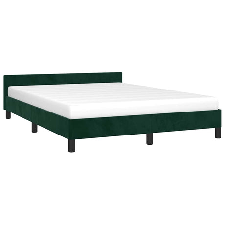 Vidaxl bedframe zonder matras 140x190 cm fluweel donkergroen