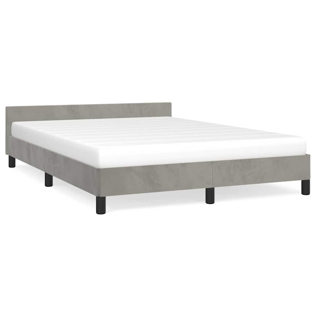 Vidaxl bedframe zonder matras 140x200 cm fluweel lichtgrijs