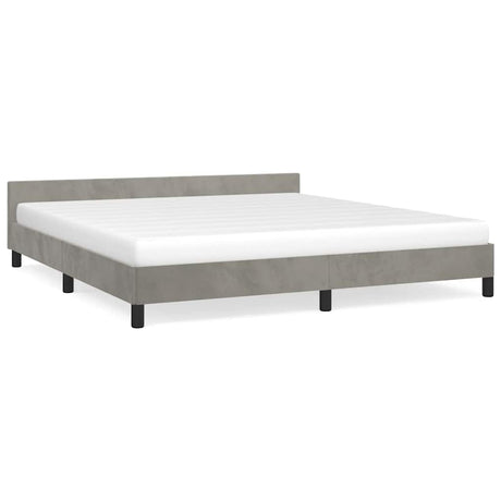 Vidaxl bedframe zonder matras 160x200 cm fluweel lichtgrijs