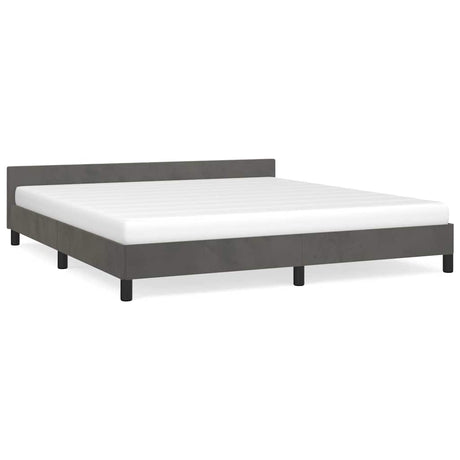 Vidaxl bedframe zonder matras 160x200 cm fluweel donkergrijs