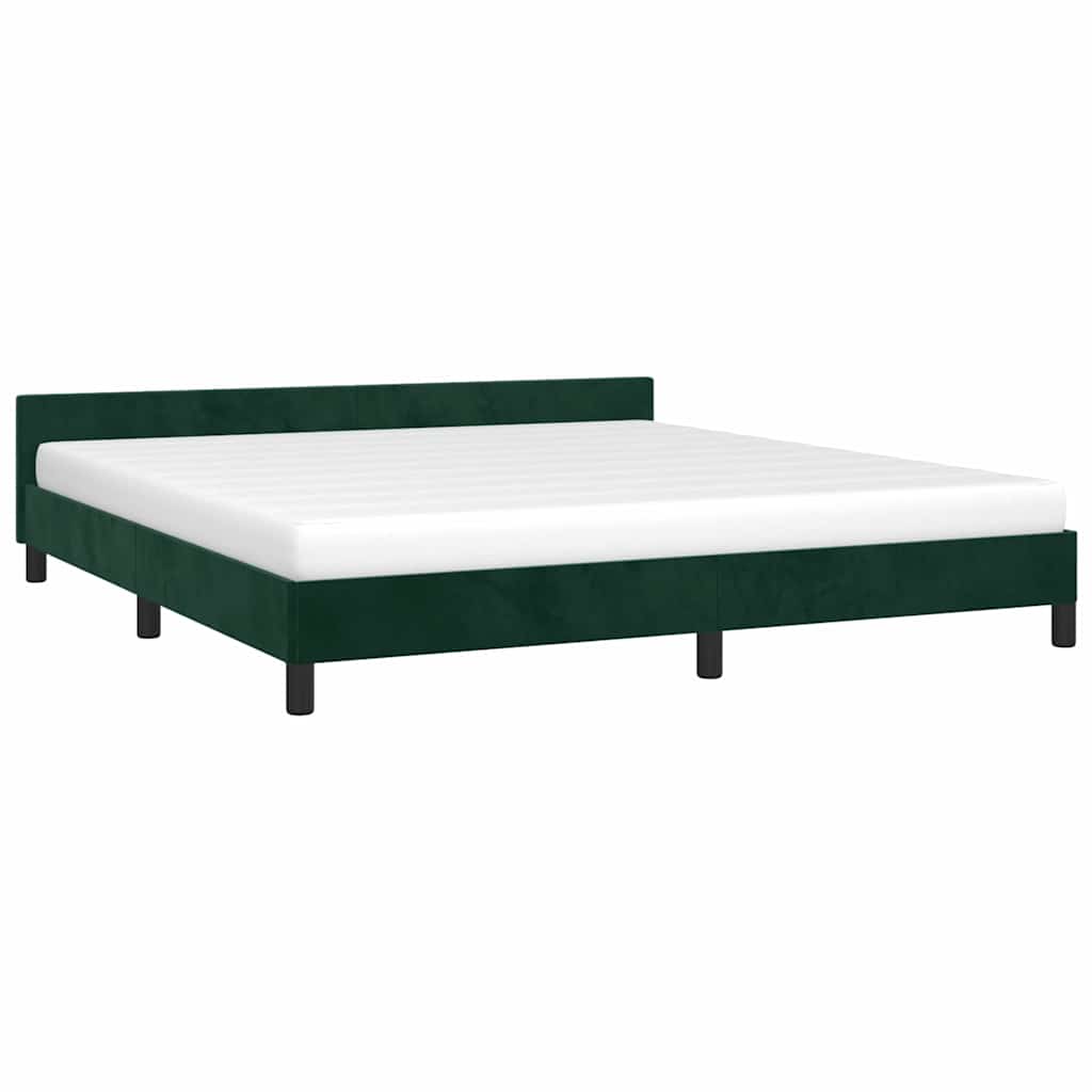 Vidaxl bedframe zonder matras 160x200 cm fluweel donkergroen