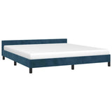 Vidaxl bedframe zonder matras 180x200 cm fluweel donkerblauw