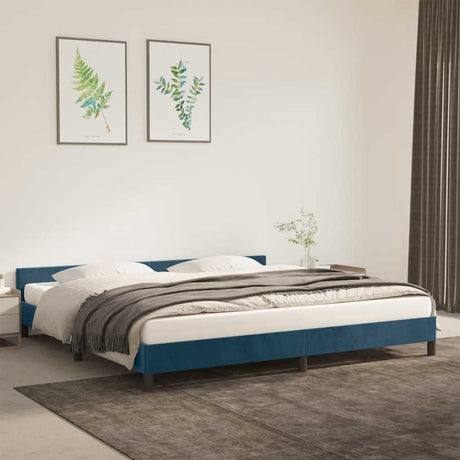 Vidaxl bedframe zonder matras 200x200 cm fluweel donkerblauw