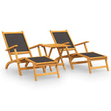 Vidaxl terrasstoelen met tafel massief acaciahout en textileen