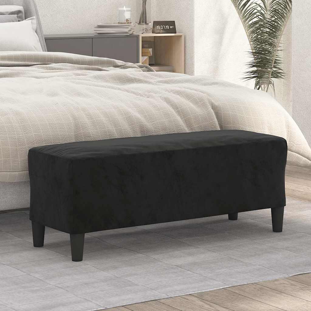 Vidaxl bankje 100x35x41 cm fluweel zwart