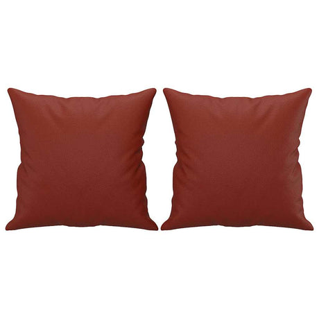 Vidaxl dekorative puder 2 St 40x40 cm Kunstig lædervin rød
