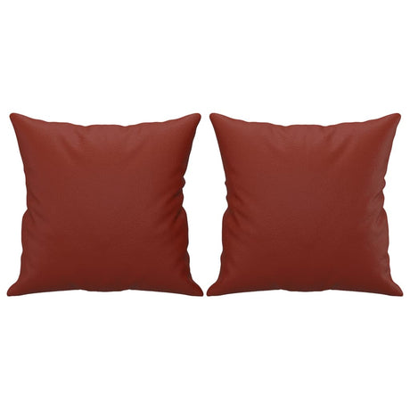 Vidaxl dekorative puder 2 St 40x40 cm Kunstig lædervin rød