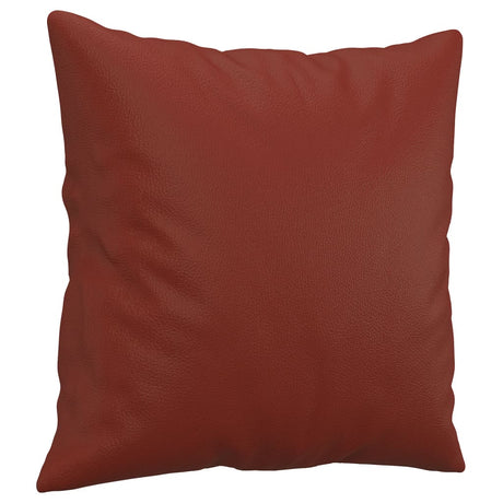 Vidaxl dekorative puder 2 St 40x40 cm Kunstig lædervin rød