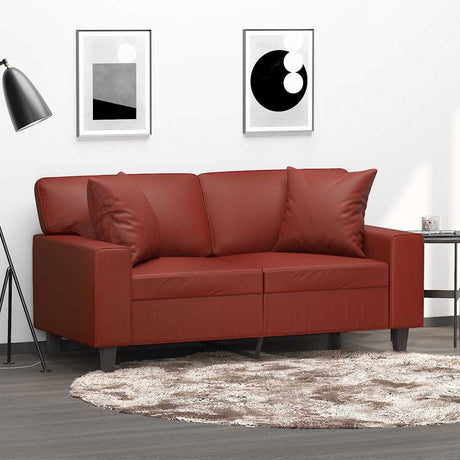 Vidaxl dekorative puder 2 St 40x40 cm Kunstig lædervin rød