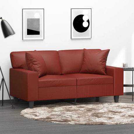 Vidaxl dekorative puder 2 St 40x40 cm Kunstig lædervin rød