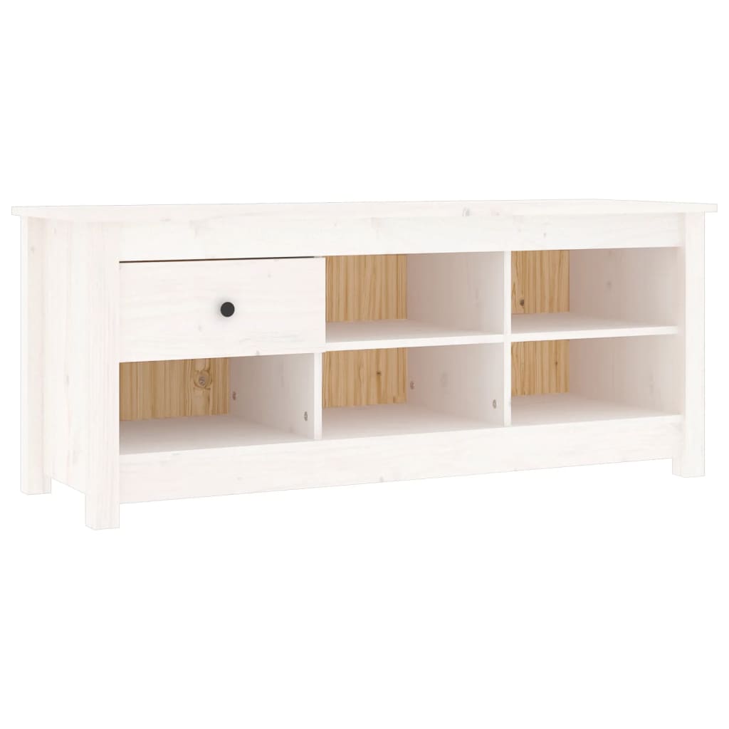 Vidaxl Shoe Cabinet 110x38x45,5 cm Solid Pine White