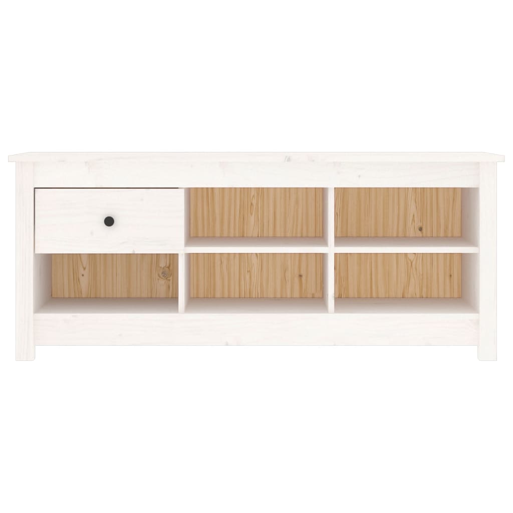 Vidaxl Shoe Cabinet 110x38x45,5 cm Solid Pine White