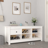 Vidaxl Shoe Cabinet 110x38x45,5 cm Solid Pine White