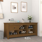 Vidaxl Shoe Cabinet 110x38x45,5 cm Solid fyrretræbrun