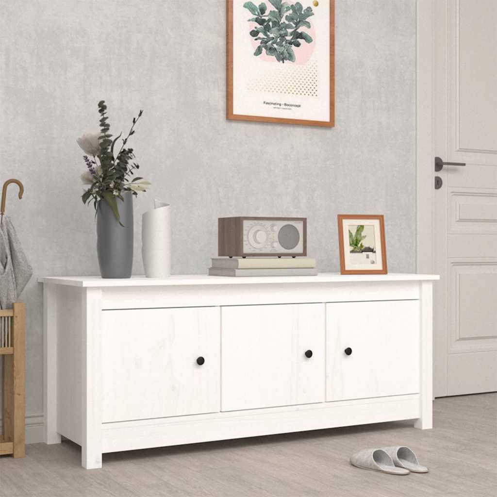 Vidaxl Shoe Cabinet 110x38x45,5 cm Solid Pine White