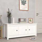 Vidaxl Shoe Cabinet 110x38x45,5 cm Solid Pine White