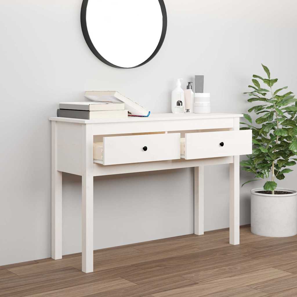 Vidaxl wandtafel 100x35x75 cm massief grenenhout wit