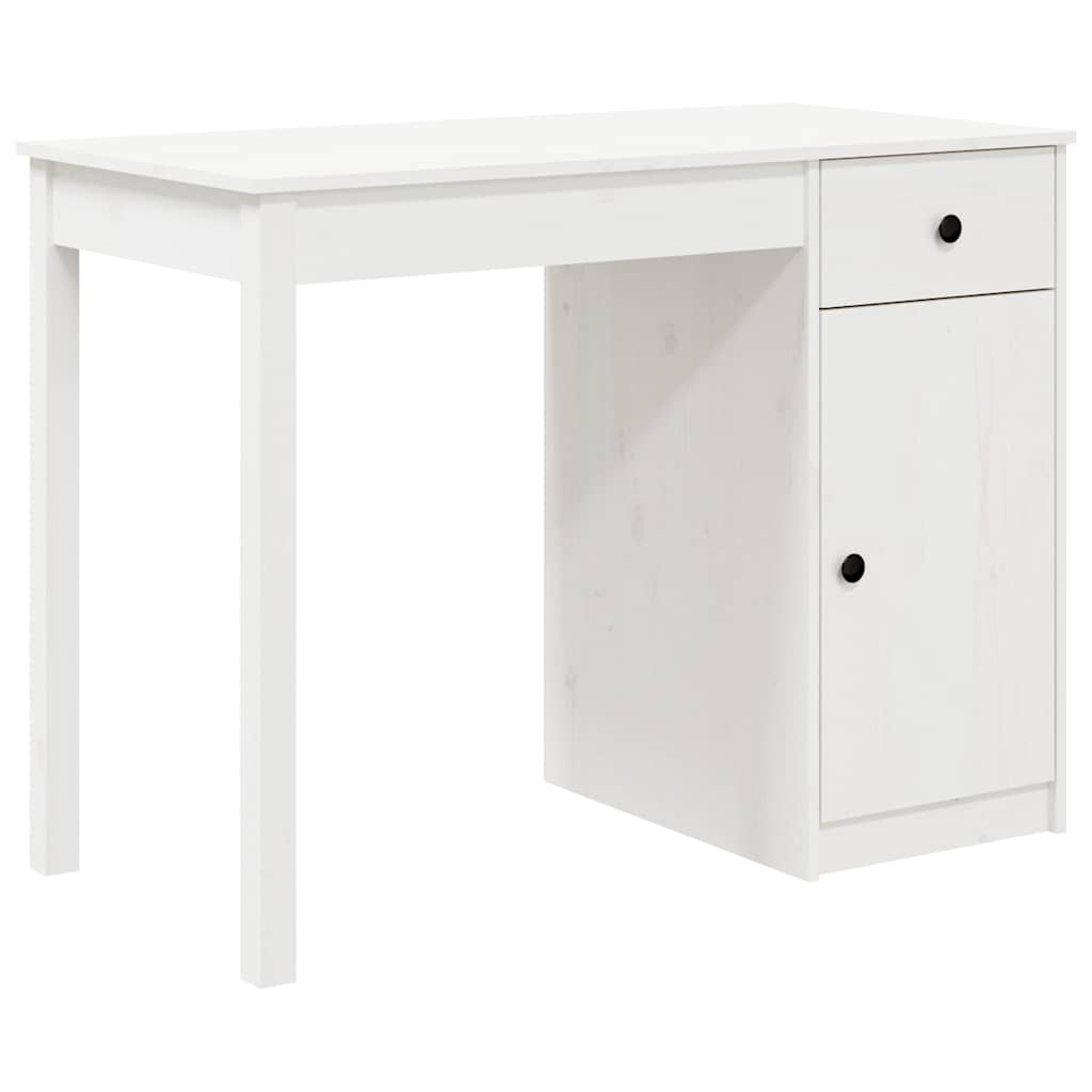 Vidaxl bureau 100x50x75 cm massief grenenhout wit