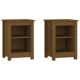 Vidaxl nachtkastjes 2 st 40x35x55 cm massief grenenhout honingbruin