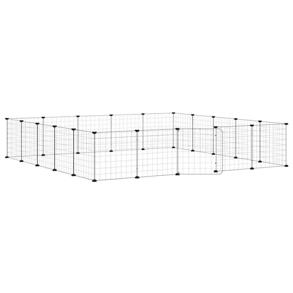VidaXL dyrebur med låge 20 paneler 35x35 cm stål sort