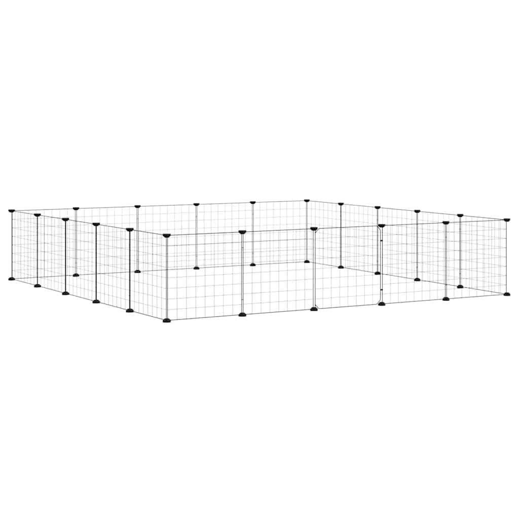 VidaXL dyrebur med låge 20 paneler 35x35 cm stål sort